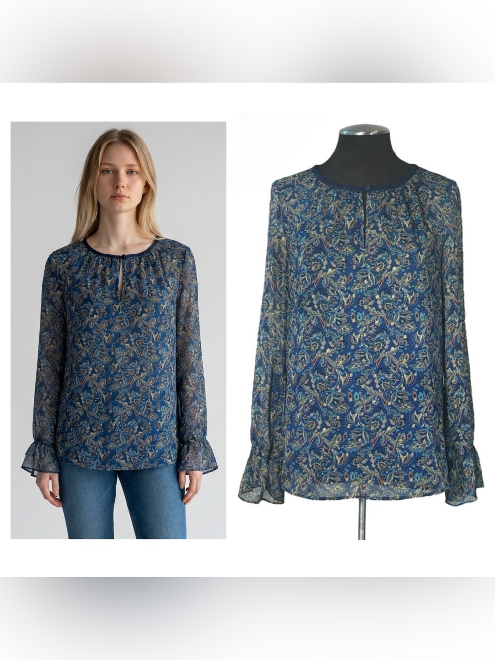 Daniel Rainn – Calvina Sheer Lined Floral Print Blouse – Stitch Fix - Medium